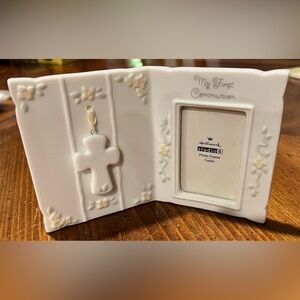Hallmark Keepsake First Holy Communion Ceramic Decorative Picture Frame Cross